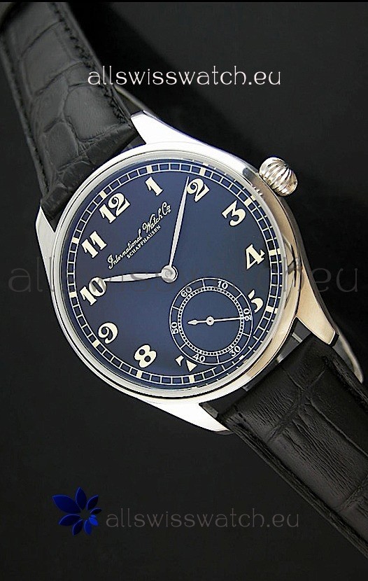 IWC Portuguese FA Jones Japanese Replica Watch in Black Dial