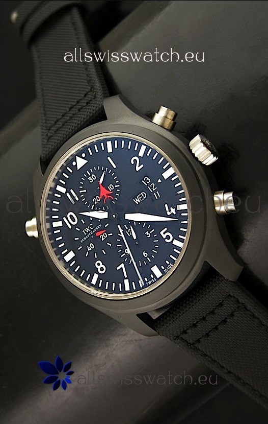 IWC Pilot Top Gun Chronograph Swiss Replica Watchin Dark Blue Dial