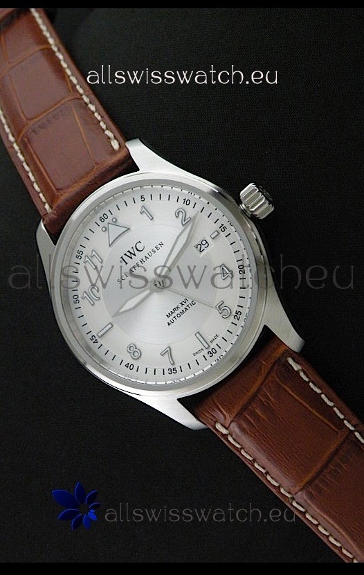 IWC Fliegeruhr International Watch Co. Swiss Automatic Replica Watch in Brown Leather Strap