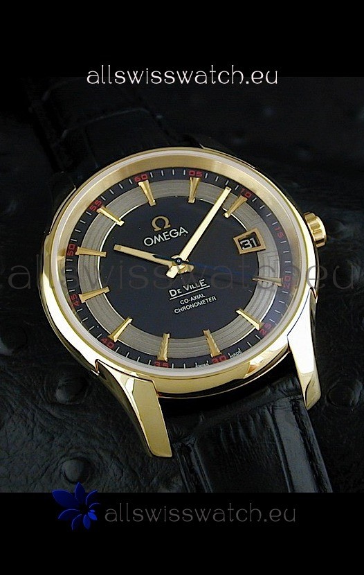 Omega De Ville Hour Vision Swiss Watch in Yellow Gold