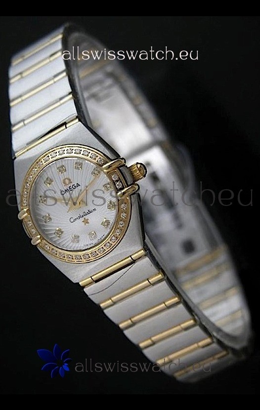 Omega Constellation Chronometer Lady Swiss Watch Two Tone - Real 18K Gold 
