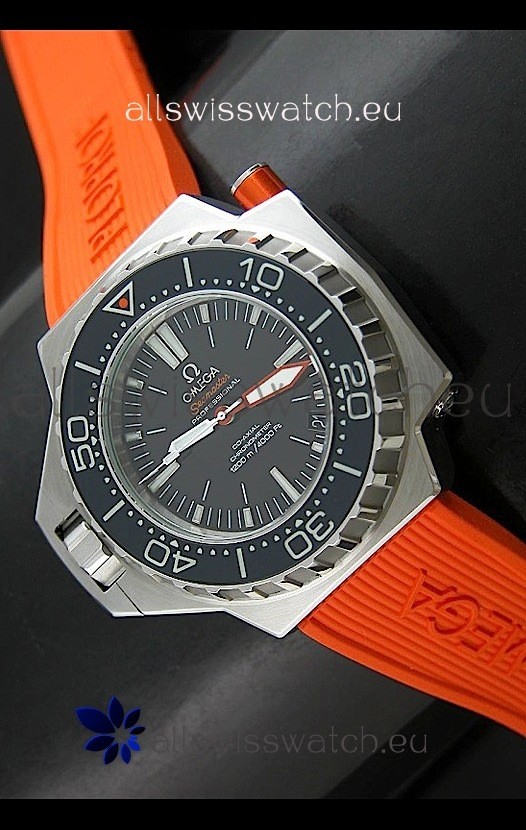 Omega Seamaster Ploprof Swiss Watch in Orange Strap