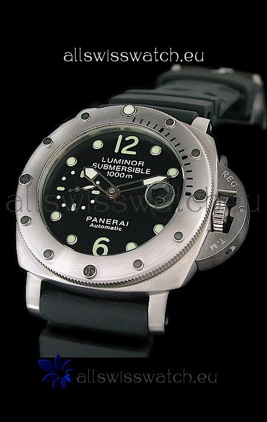 Panerai Luminor Submersible 1000m Swiss Watch in Black Dial