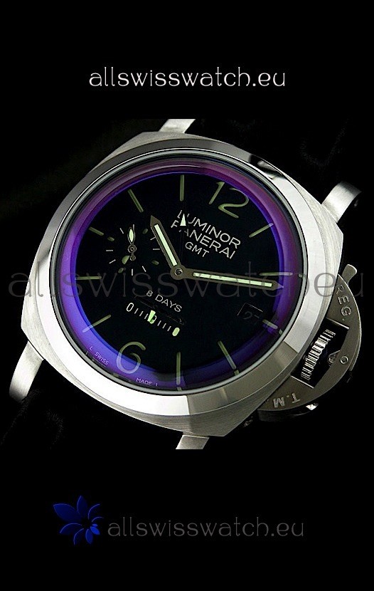 Panerai Luminor GMT 8 Days Watch in Black Dial