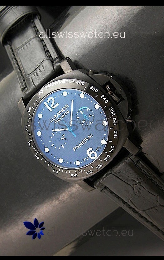 Panerai Luminor Regatta Swiss Watch in PVD Casing Leather Strap