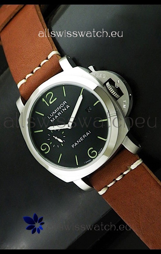 Luminor Panerai Japanese Replica Automatic Watch in Black Dial