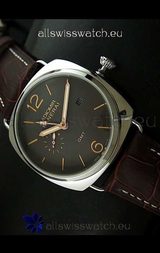 Panerai Radiomir GMT Japanese Replica Watch in Off Black Dial