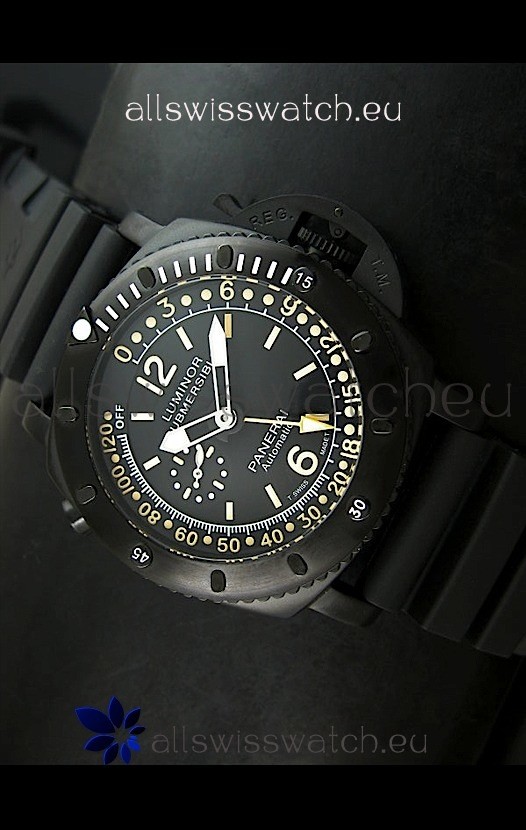 Panerai Luminor Submersible PAM193 Japanese Replica Watch Black Dial
