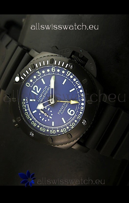 Panerai Luminor Submersible PAM193 Japanese Replica Watch Blue Dial