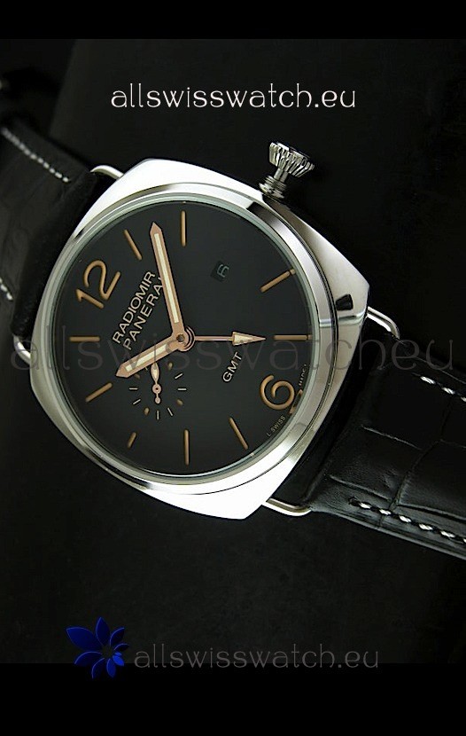 Panerai Radiomir GMT Japanese Replica Watch in Black Dial