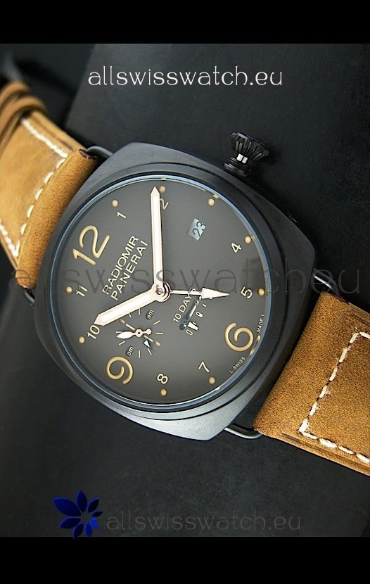 Panerai Radiomir PAM497 10 Days Japanese Replica Watch in PVD Case