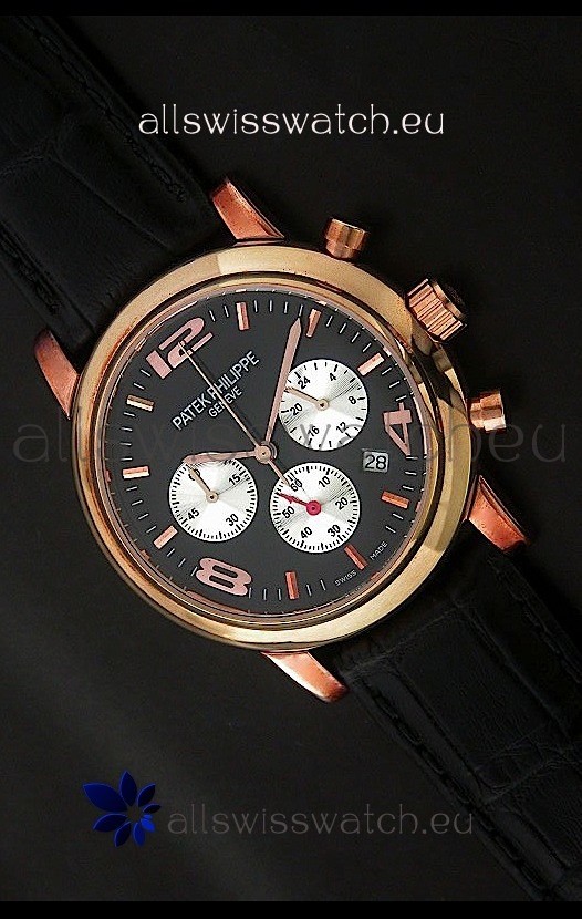 Patek Philippe Perpetual Calender Japanese Steel Watch in Rose Gold Casing