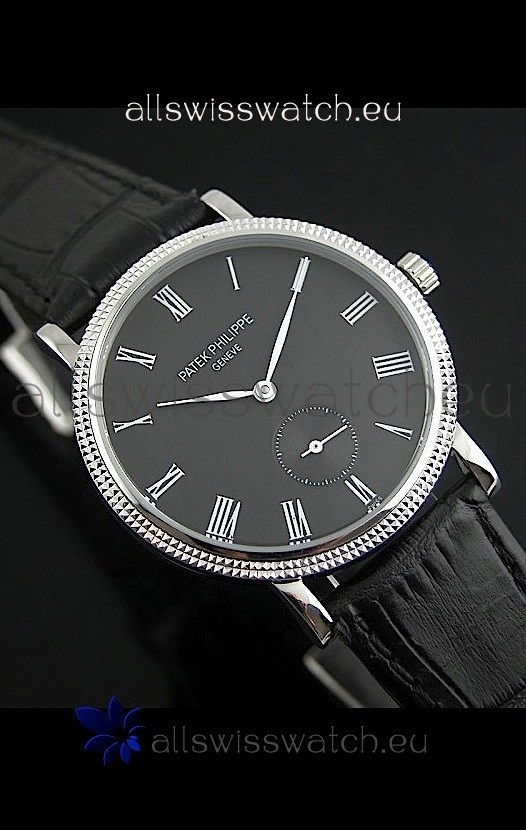 Patek Philippe Calatrava Japanese Mens Watch in Black Dial