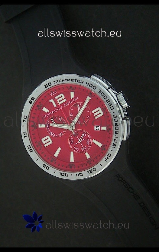 Porsche Design Flat Six P'6320 Japanese Watch in Red Dial