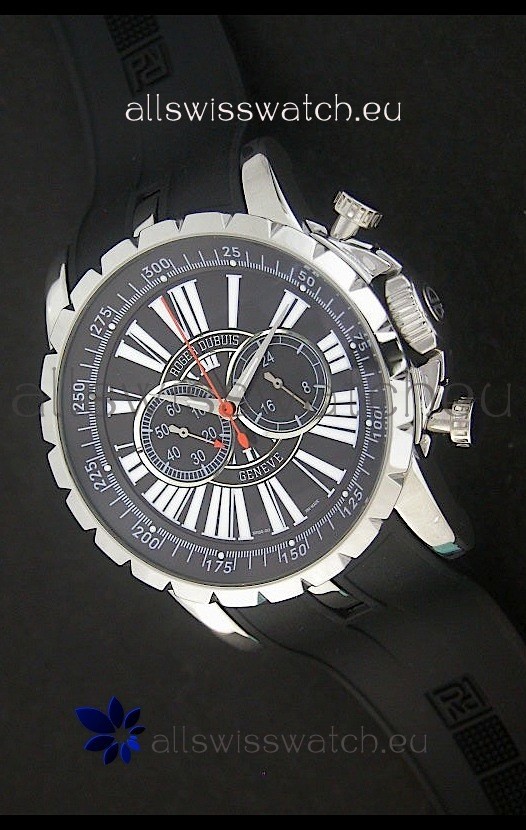 Roger Dubius Excalibur Chronoexcel Japanese Watch in Black Dial