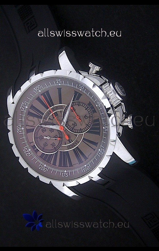 Roger Dubius Excalibur Chronoexcel Swiss Watch in Brown Dial