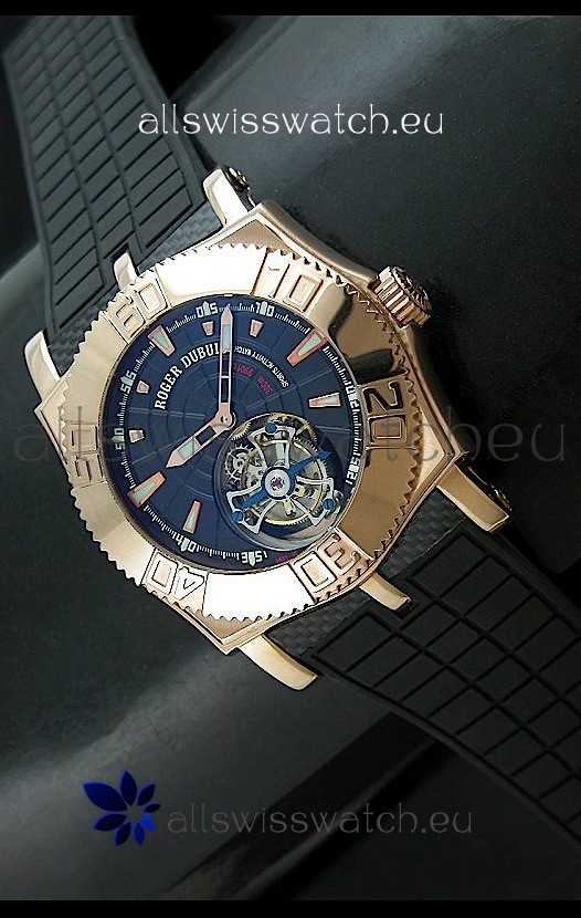 Roger Dubuis Tourbillon Excalibur Swiss Watch in Blue Dial