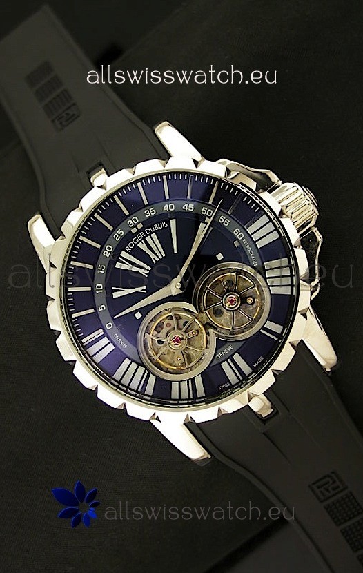 Roger Dubuis Chronoexcel Japanese Replica Automatic Watch in Blue Dial