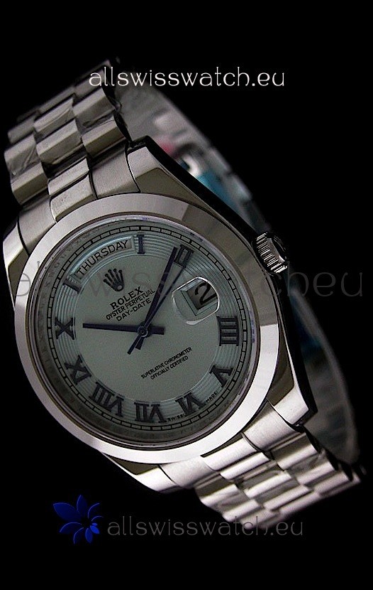 Rolex Oyster Perpetual Day Date II Swiss Replica Watch in Light Blue Dial