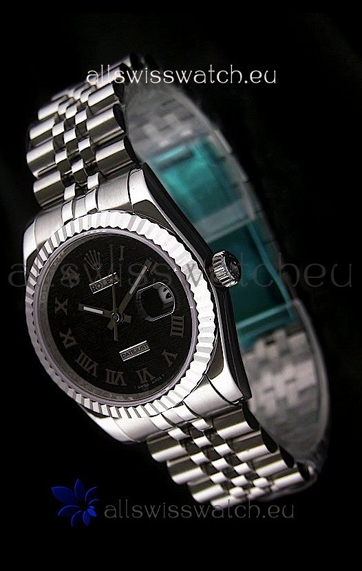 Rolex Datejust Swiss Replica Watch in Black Dial