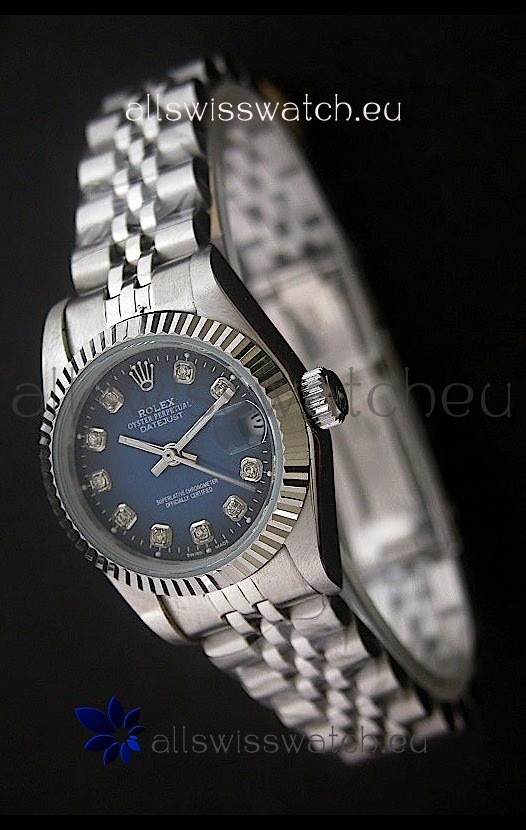 Rolex Datejust Oyster Perpetual Superlative ChronoMeter Japanese Watch in Blue Dial