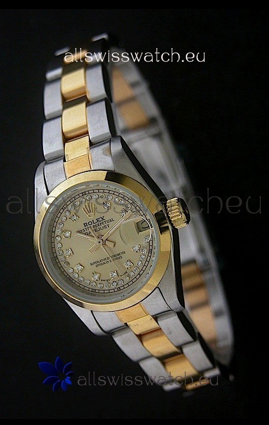 Rolex Datejust Oyster Perpetual Superlative ChronoMeter Swiss Gold Watch in Diamond Markers