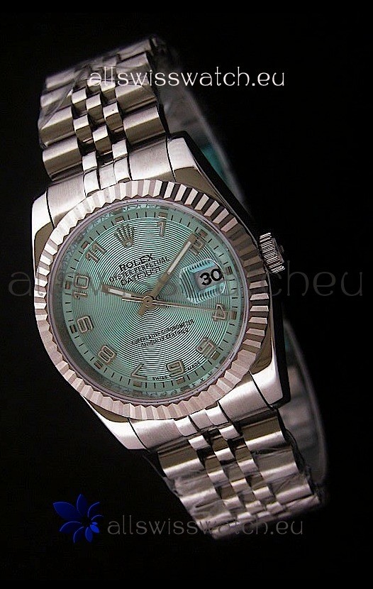 Rolex Datejust Mens Japanese Replica Watch in Light Blue Dial