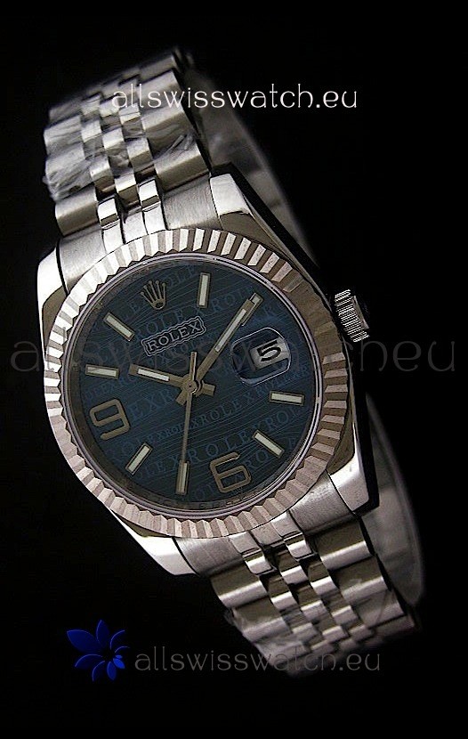 Rolex Datejust Mens Japanese Replica Watch in Blue Dial