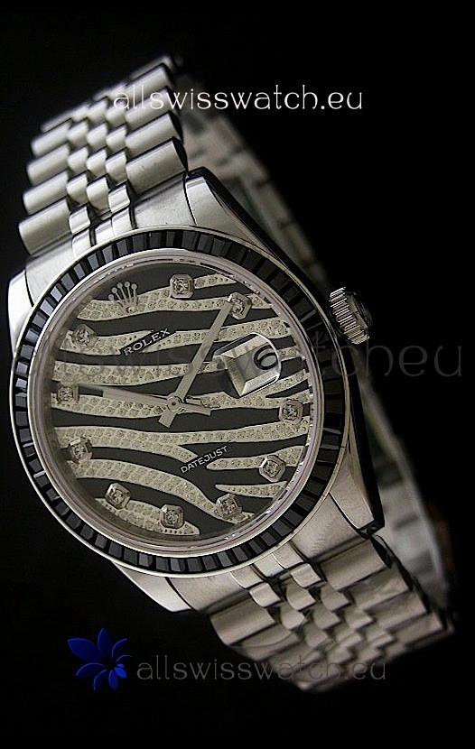 Rolex Datejust Mens Swiss Replica Watch in Leopard Dial