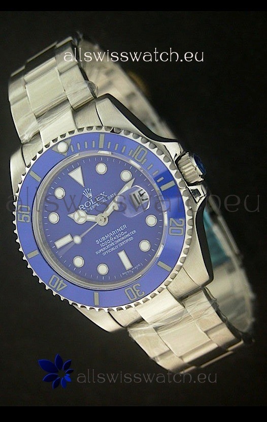 Rolex Submariner Swiss Replica Watch in Blue Ceramic Bezel
