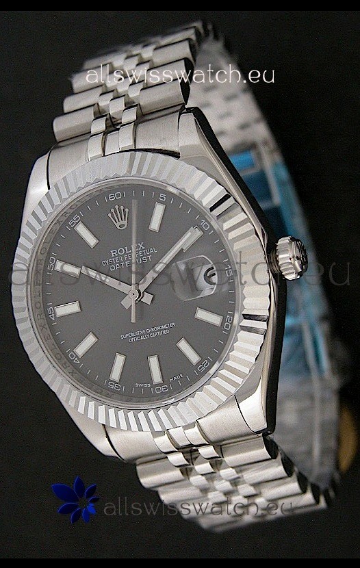 Rolex Datejust Swiss Replica Watch in Grey Dial