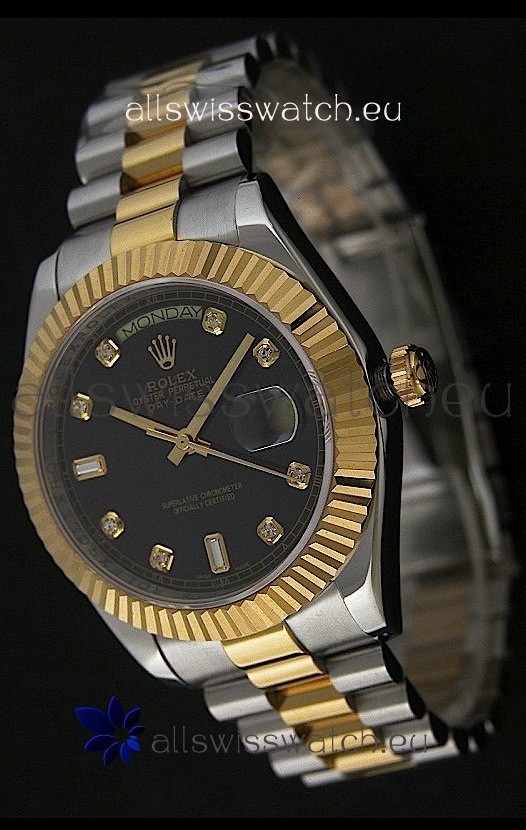 Rolex Datejust Swiss Replica Two Tone Yellow Gold Watch 