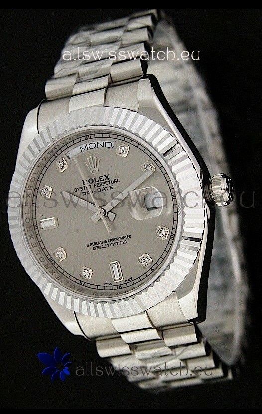 Rolex Oyster Perpetual Day Date Japanese Replica Watch in Grey Dial