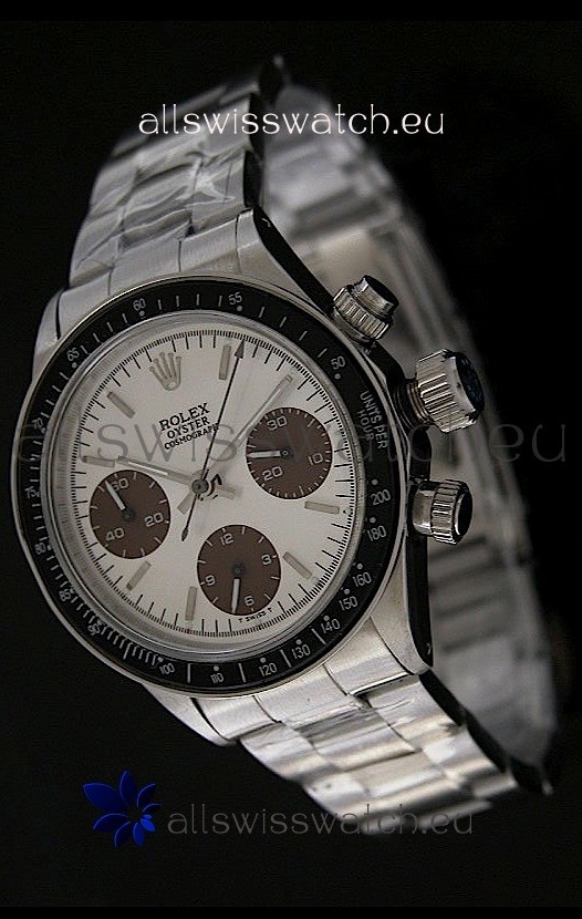 Rolex Daytona Oyster Perpetual Swiss Replica Steel Watch in Brown Sub dial