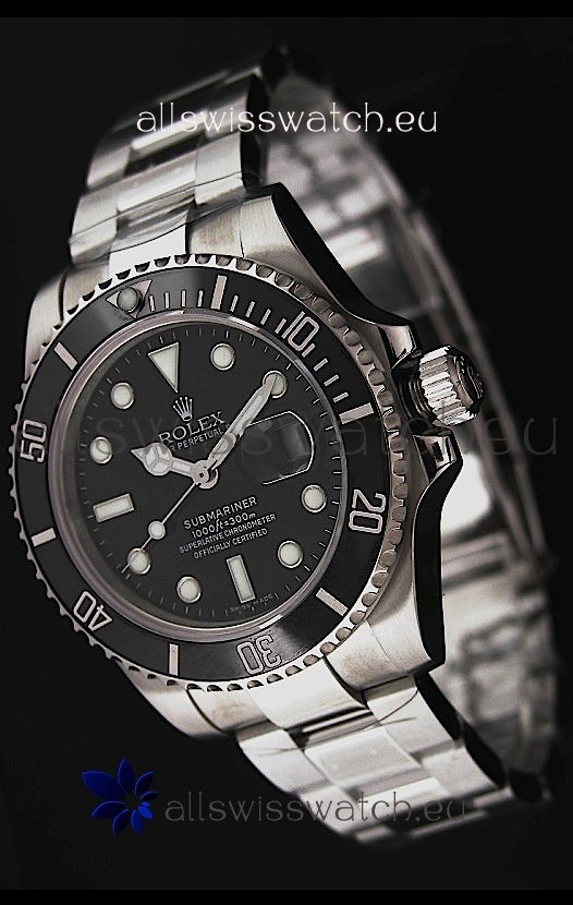 Rolex Submariner Swiss Replica Watch in Black Bezel - Ceramic Bezel Watch