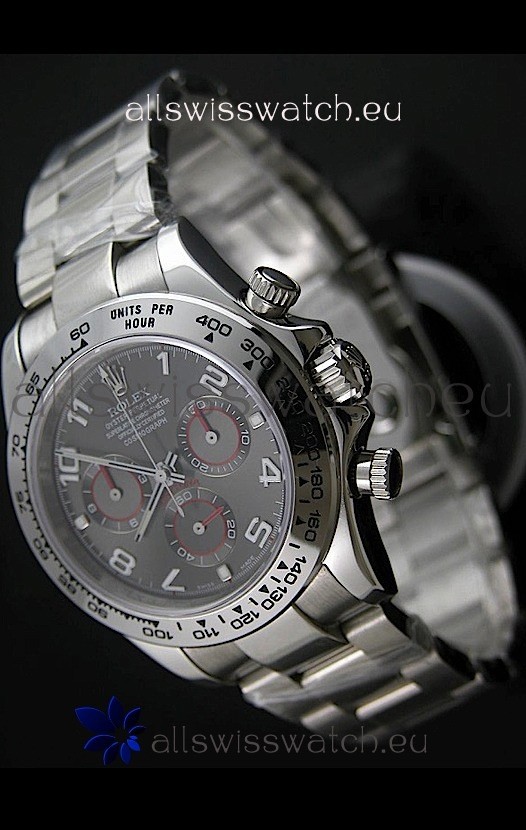 Rolex Daytona Cosmograph Swiss Replica Steel Watch in Grey Dial