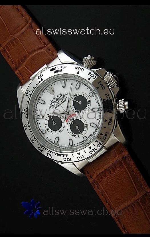 Rolex Daytona Japanese Replica Steel Watch in Black Subdials