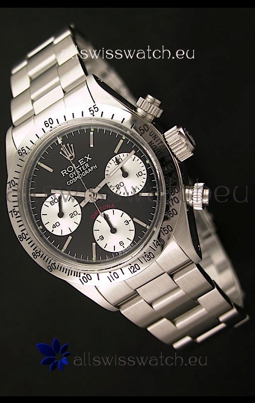 Rolex Daytona Cosmograph Swiss Vintage Watch in Black Dial