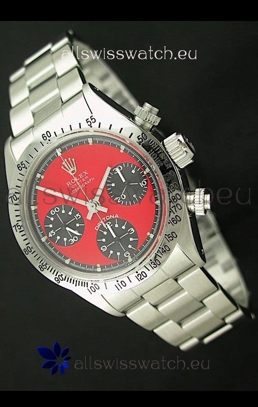 Rolex Daytona Cosmograph Swiss Vintage Watch in Red Dial