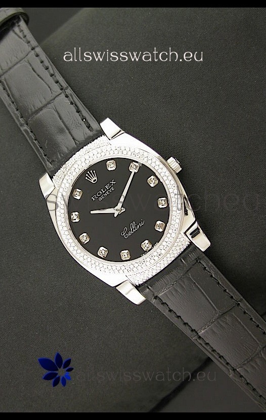 Rolex Cellini Japanese Replica Watch in Diamond Hour Markers
