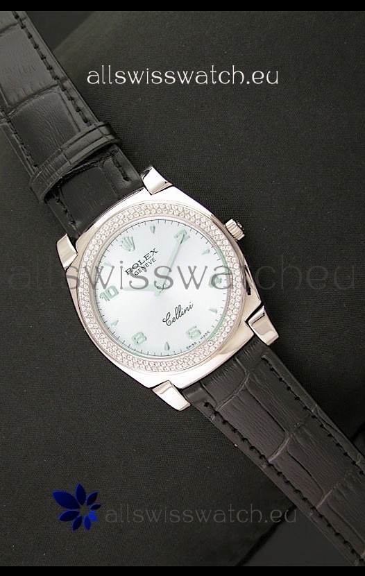 Rolex Cellini Japanese Replica Watch in Lilac Blue Dial