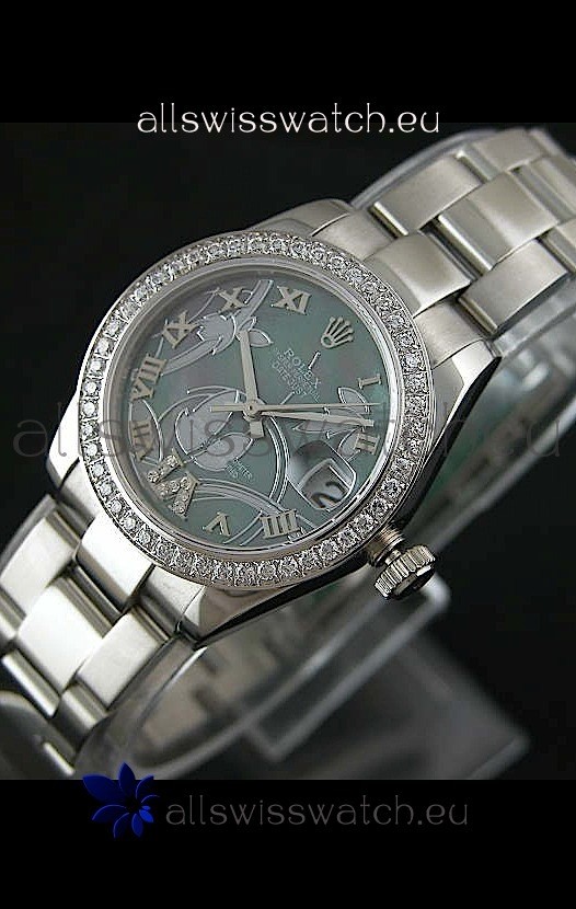 Rolex Oyster Perpetual Date Just Lady Swiss Diamond Watch