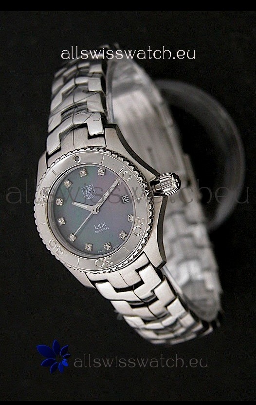 Tag Heuer Link Swiss Ladies Watch in Mother of Pearl Dark Green Dial