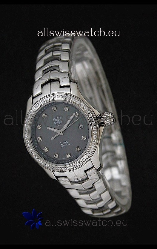 Tag Heuer Link Swiss Ladies Watch in Mother of Pearl Grey Dial