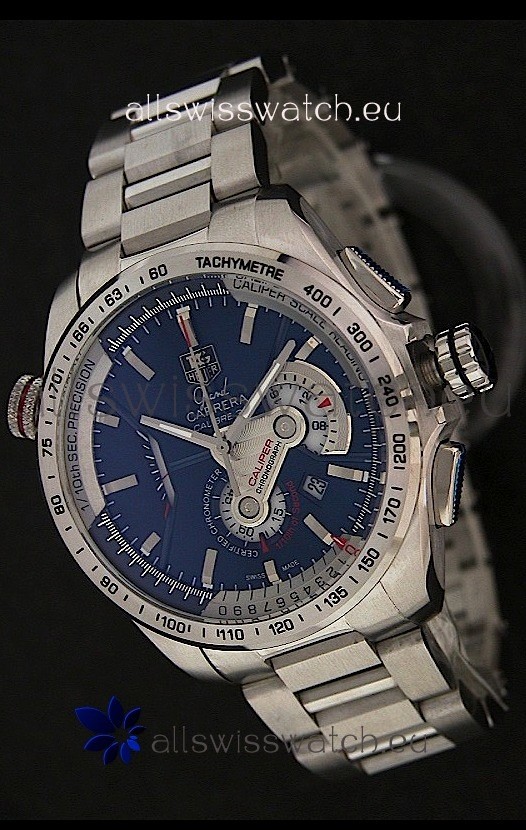 Tag Heuer Grand Carrera Calibre 36  Swiss Chronograph Watch in Blue Dial