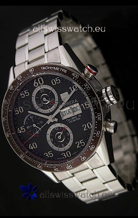 Tag Heuer Carrera Calibre 16 Japanese Watch in Brown Dial