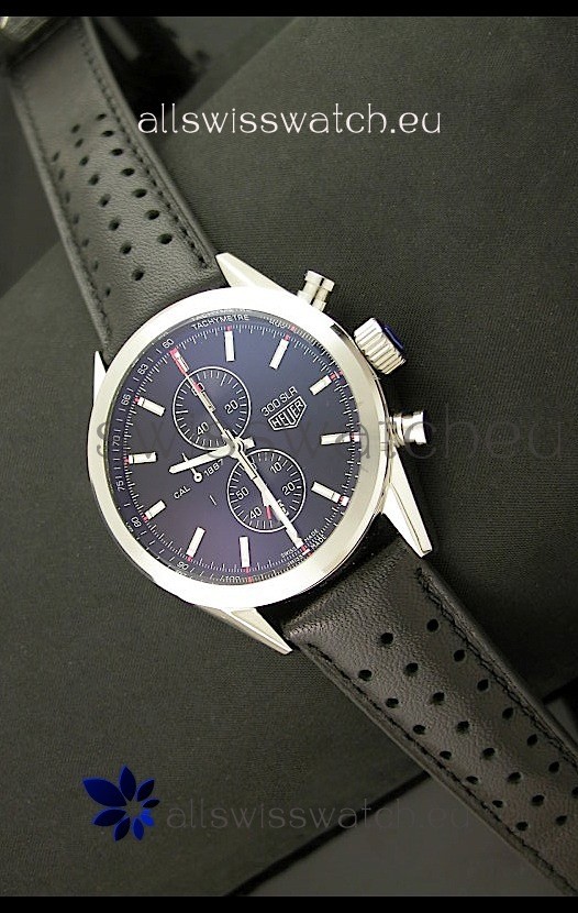 Tag Heuer Carrera Quartz Japanese Replica Watch in Black Dial