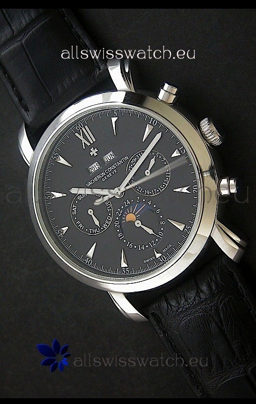 Vacheron Constantin Perpetual Calendar Japanese Watch in Black Dial