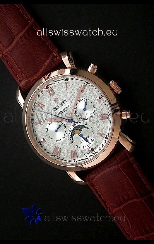 Vacheron Constantin Perpetual Calendar Japanese Watch in White Dial