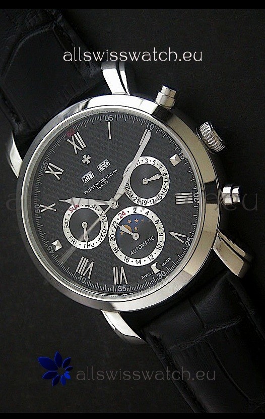 Vacheron Constantin Perpetual Calendar Japanese Watch in Black Dial